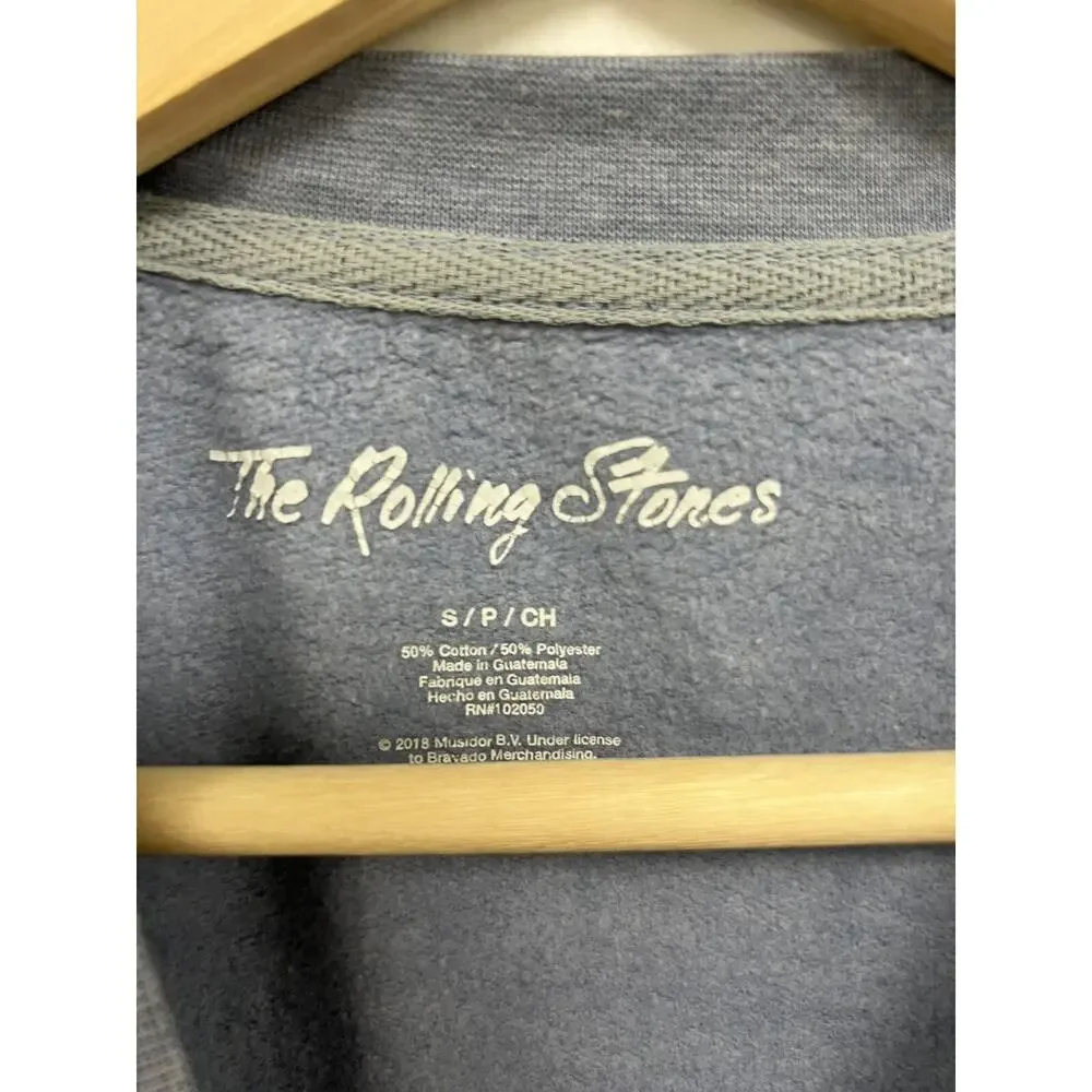 Rolling Stones crew neck sweatshirt Lond Sleeve Print Blue PS pullover A000886 - Picture 4 of 7